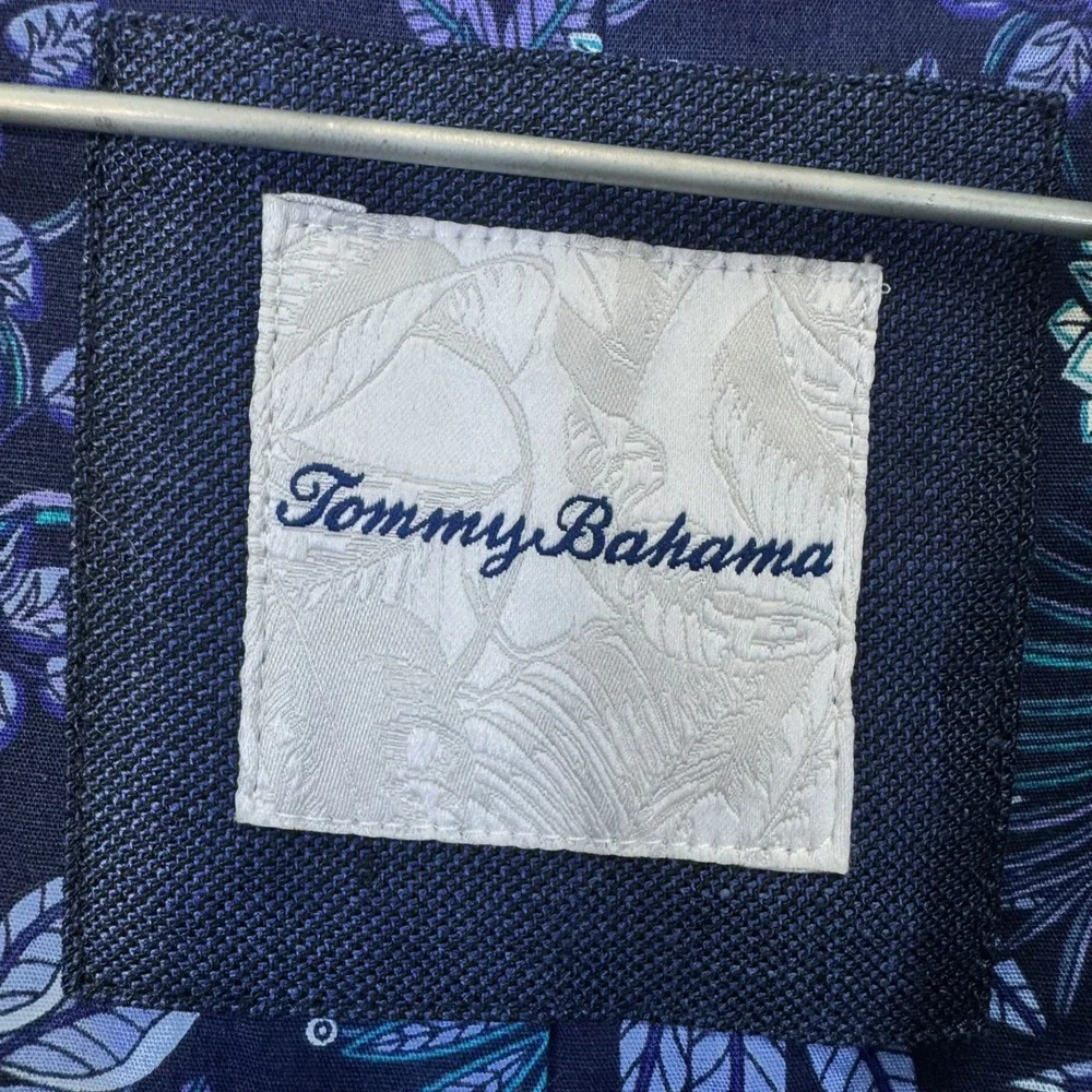 Tommy Bahama Linen Sport Coat Mens M Navy Blue Resort Blazer EUC